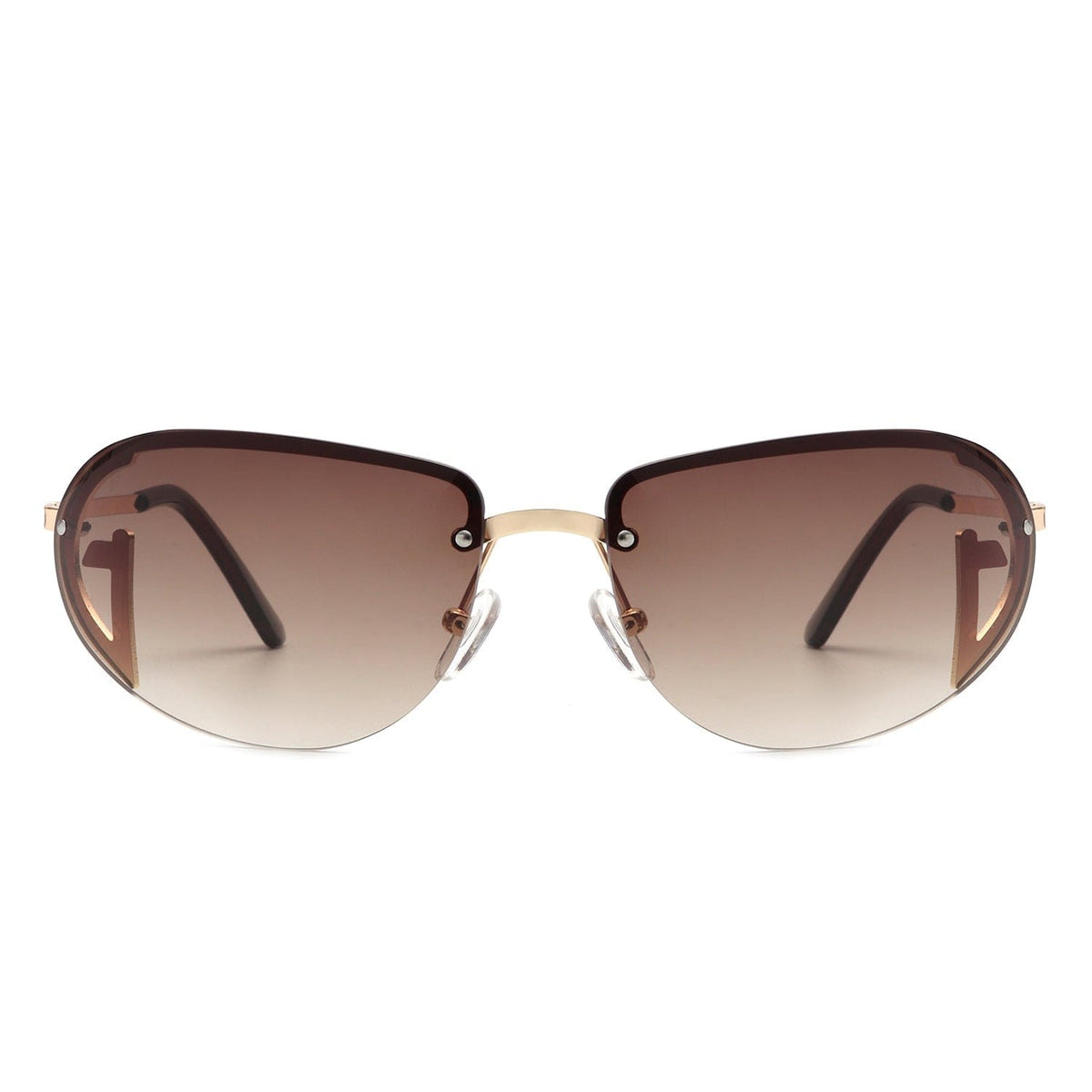 Cramilo Eyewear Sunglasses Oceandew - Retro Rimless Oval Tinted Fashion Round Sunglasses