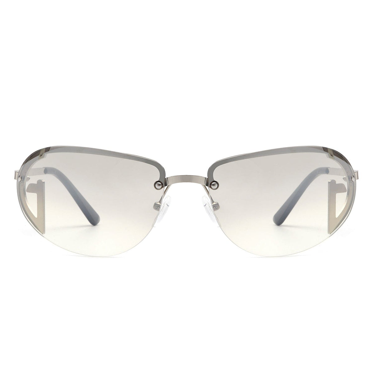 Cramilo Eyewear Sunglasses Oceandew - Retro Rimless Oval Tinted Fashion Round Sunglasses