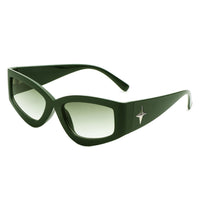 Cramilo Eyewear Sunglasses Olive Eonix - Rectangle Geometric Tinted Chunky Square Sunglasses