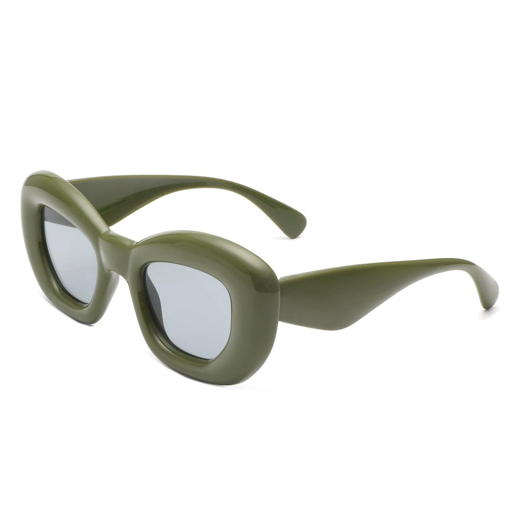 Cramilo Eyewear Sunglasses Olive Uplos - Square Thick Frame Women Fashion Cat Eye Sunglasses