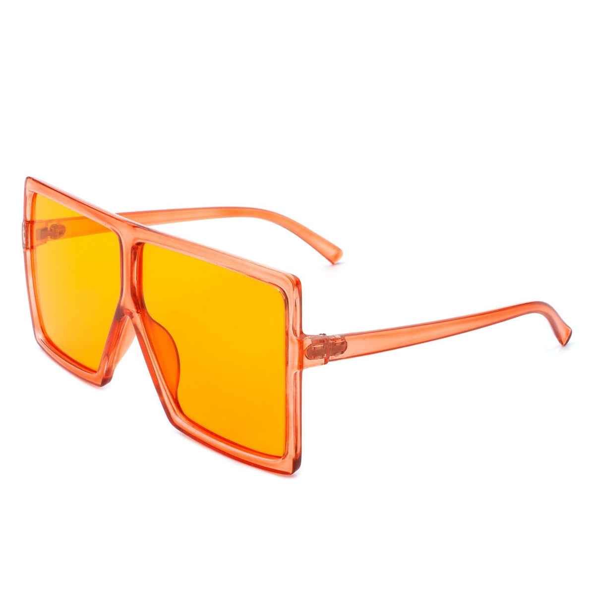 Cramilo Eyewear Sunglasses Orange Amarylla - Oversize Flat Top Square Tinted Women Fashion Sunglasses