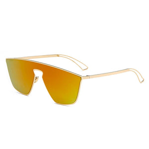 Cramilo Eyewear Sunglasses Orange BEVERLY | Women Square Futuristic Flat Lens Sunglasses