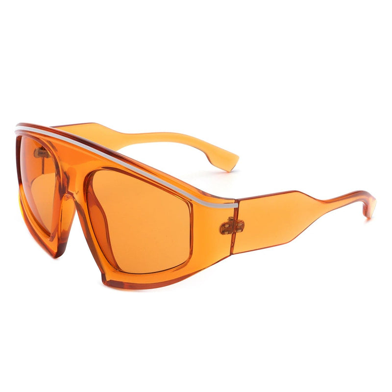 Cramilo Eyewear Sunglasses Orange Bramble - Oversize Futuristic Square Women Fashion Sunglasses