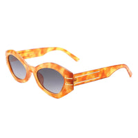 Cramilo Eyewear Sunglasses Orange Elysiant - Geometric Oval Slim Fashion Round Cat Eye Sunglasses