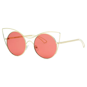 Cramilo Eyewear Sunglasses Orange GERING | Women Round High Pointed Cat Eye Sunglasses