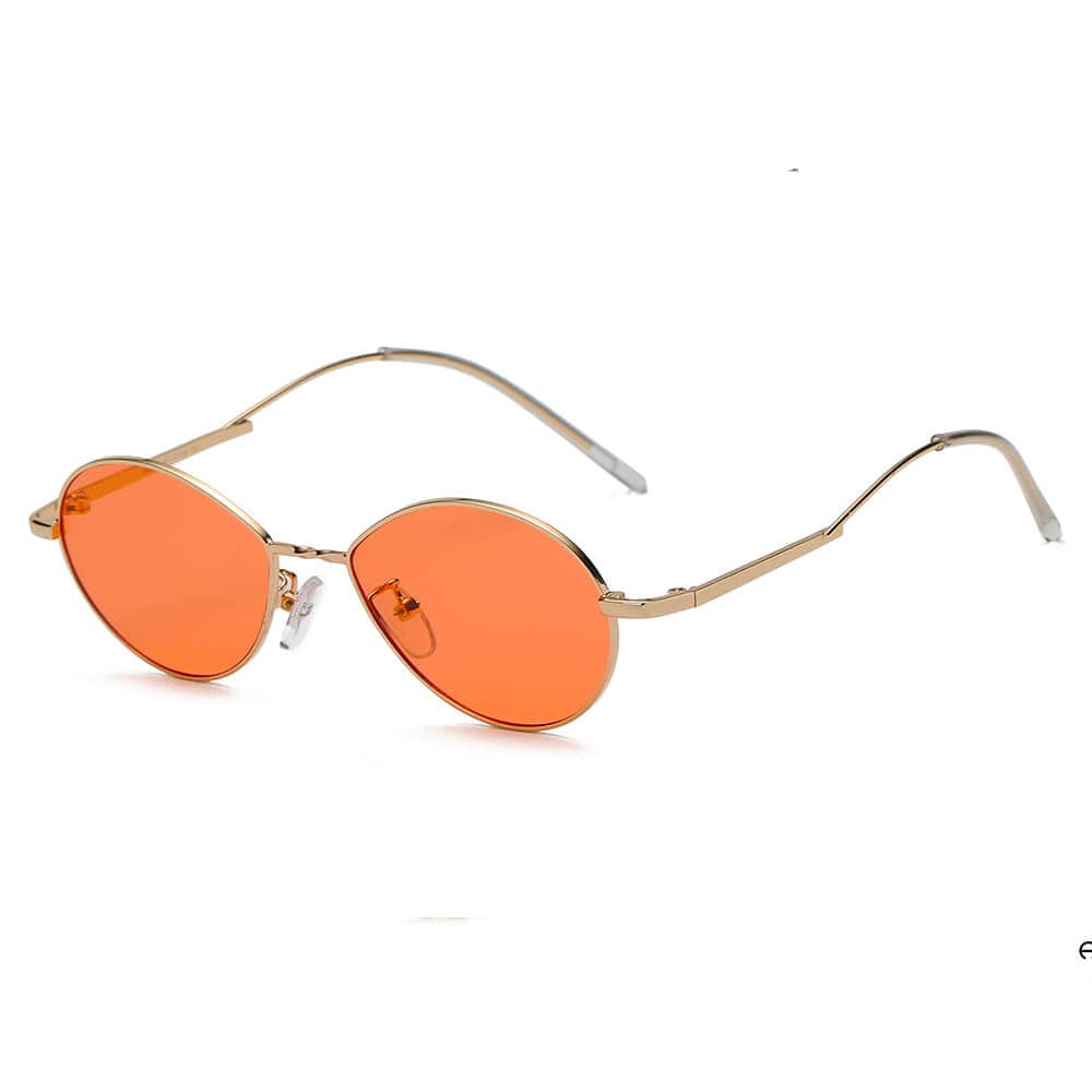 Cramilo Eyewear Sunglasses Orange HICKORY | Small Retro Vintage Metal Round Sunglasses
