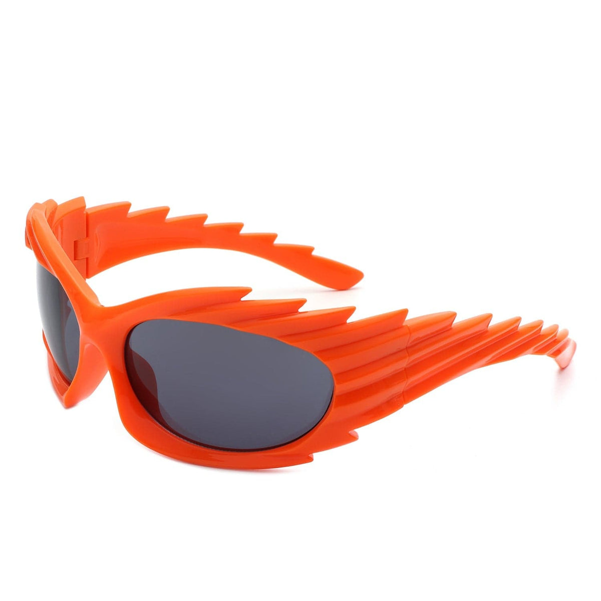 Cramilo Eyewear Sunglasses Orange Nightgle - Rectangle Wrap Around Sport Oval Spike Fashion Sunglasses