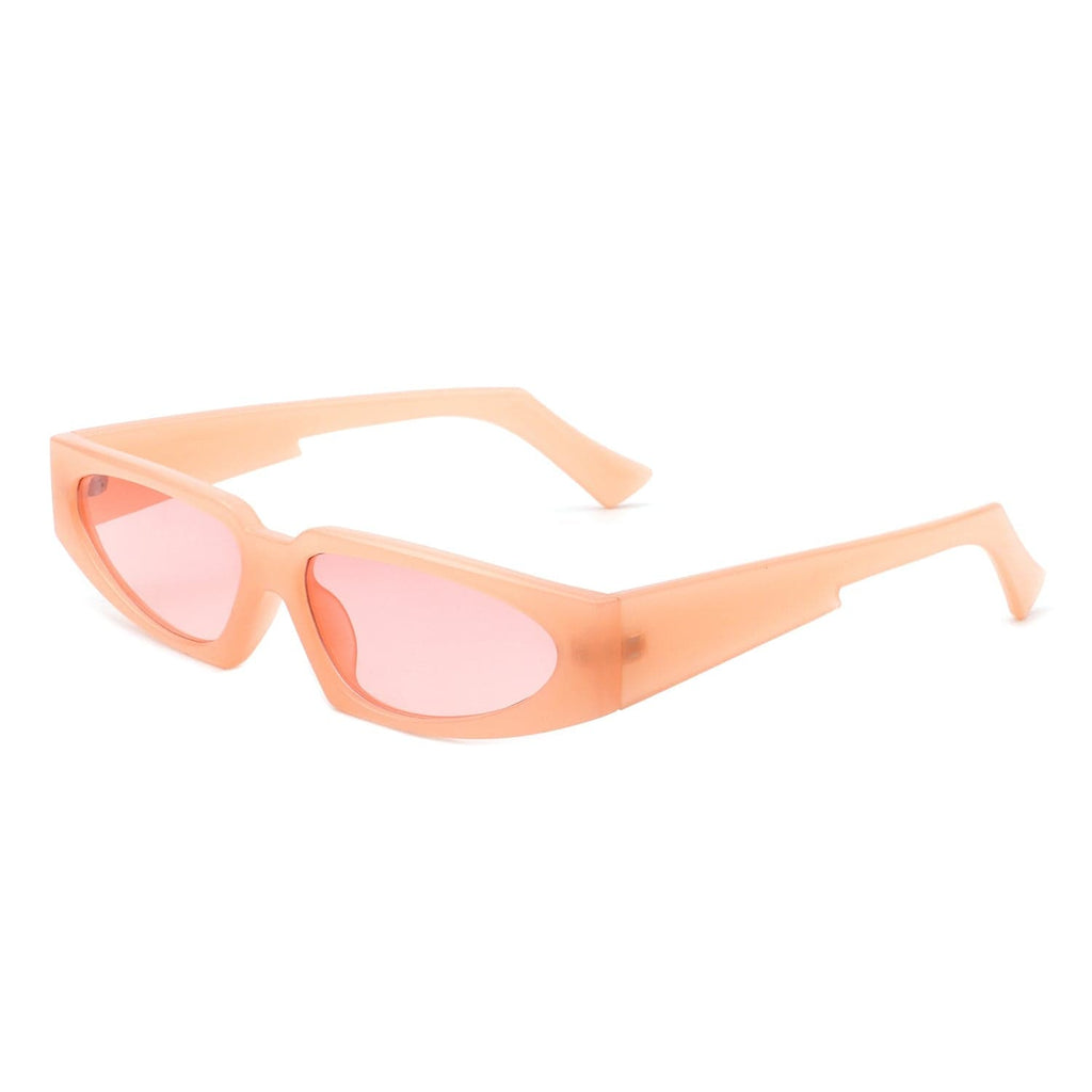 Cramilo Eyewear Sunglasses Orange Quetzalx - Retro Rectangular Narrow Vintage Slim Sunglasses