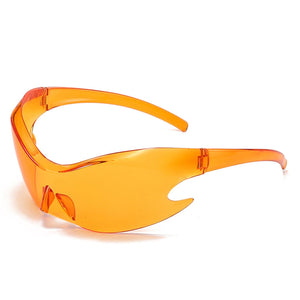 Cramilo Eyewear Sunglasses Orange Whiestan - Futuristic Mirrored Sleek Wrap Around Sports Sunglasses