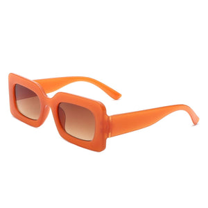 Cramilo Eyewear Sunglasses Orange Zyra - Square Flat Top Narrow Tinted  Fashion Wholesale Sunglasses