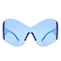 Cramilo Eyewear Sunglasses Oriel - Women Fashion Rimless Oversized Shield Wraparound Sunglasses