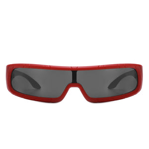 Cramilo Eyewear Sunglasses Orion - Futuristic Wrap Around Fashion Rectangle Shield Sunglasses