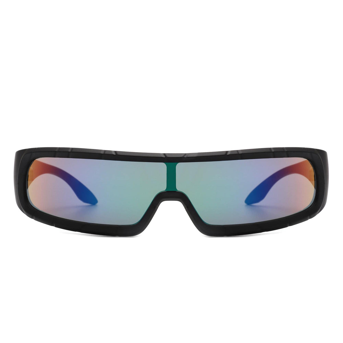 Cramilo Eyewear Sunglasses Orion - Futuristic Wrap Around Fashion Rectangle Shield Sunglasses