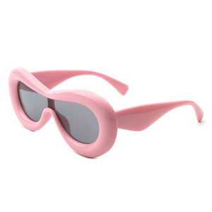 Cramilo Eyewear Sunglasses Pink Argo - Oversized Y2K Inflated Frame One Piece Lens Sunglasses