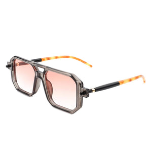 Cramilo Eyewear Sunglasses Pink Bluebird - Retro Square Flat Top Brow-Bar Fashion Sunglasses