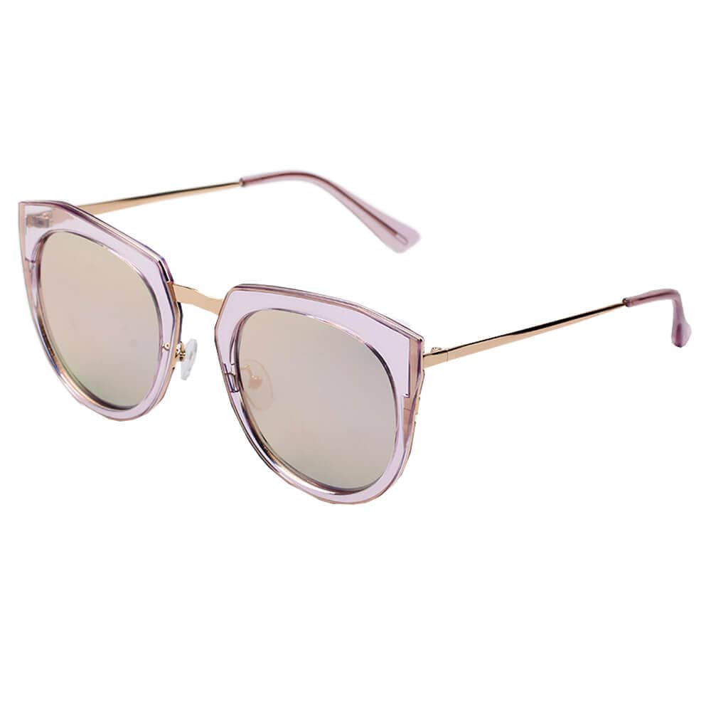 Cramilo Eyewear Sunglasses Pink CALAIS | Women Round Cat Eye Polarized Sunglasses