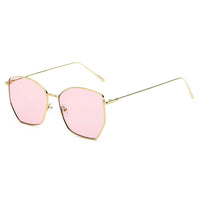 Cramilo Eyewear Sunglasses Pink Cardiff - Women Oversize Geometric Metal Fashion Sunglasses