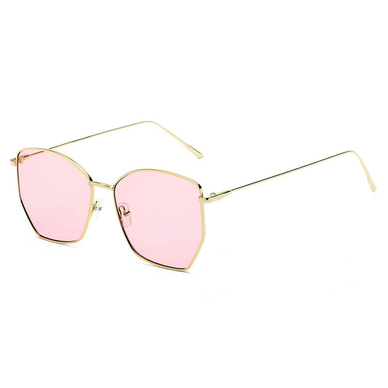 Cramilo Eyewear Sunglasses Pink Cardiff - Women Oversize Geometric Metal Fashion Sunglasses