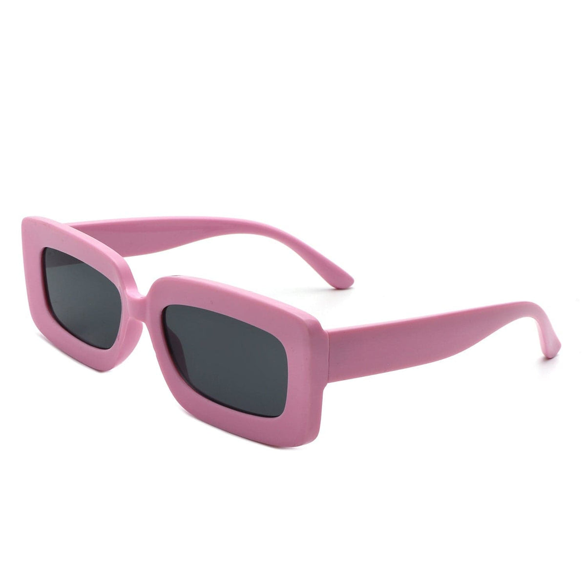 Cramilo Eyewear Sunglasses Pink Celestra - Rectangle Flat Lens Fashion Tinted Square Sunglasses