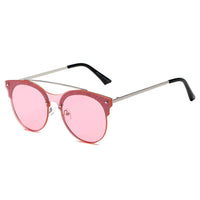 Cramilo Eyewear Sunglasses Pink ENDICOTT | Round Circle Brow-Bar Tinted Lens Sunglasses