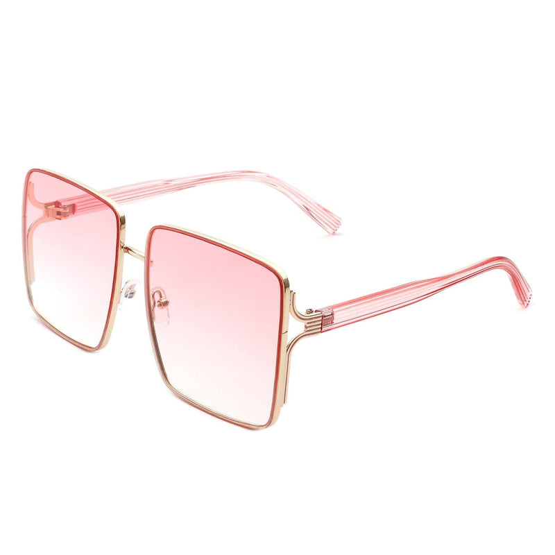 Cramilo Eyewear Sunglasses Pink Evangely - Classic Square Tinted Fashion Oversize Women Sunglasses