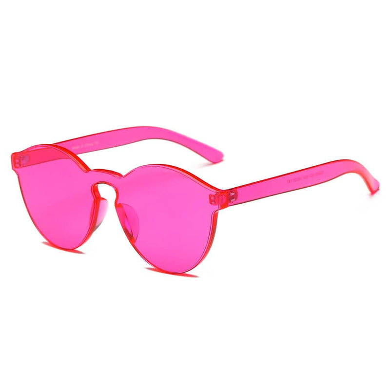 Cramilo Eyewear Sunglasses Pink FARGO | Hipster Translucent Unisex Monochromatic Candy Colorful Lenses Sunglasses