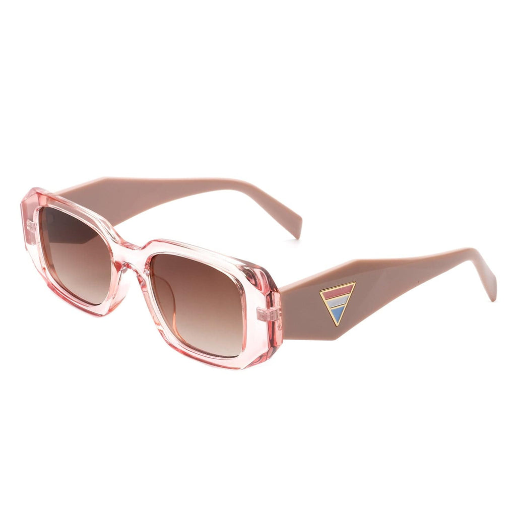 Cramilo Eyewear Sunglasses Pink Goldenyx - Rectangular Fashion Geometric Narrow Slim Retro Sunglasses