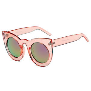 Cramilo Eyewear Sunglasses Pink Hinton | Women Round Cat Eye Oversize Sunglasses
