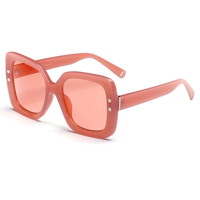 Cramilo Eyewear Sunglasses Pink Katy - Women Square Flat Top Fashion Sunglasses