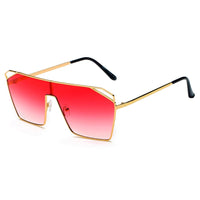 Cramilo Eyewear Sunglasses Pink LAVAL | S2071 - Flat Top Metal Oversize Square Fashion Sunglasses