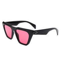 Cramilo Eyewear Sunglasses Pink Lyra - Square Retro Oversize Flat Top Fashion Cat Eye Sunglasses