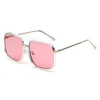 Cramilo Eyewear Sunglasses Pink MAGNA | Oversized Pillowed Square Fashion Rim Aviator Design Sunglasses