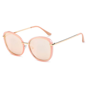 Cramilo Eyewear Sunglasses Pink Rims - Pink Lens BROOKVILLE | Women Round Cat Eye Oversize Sunglasses