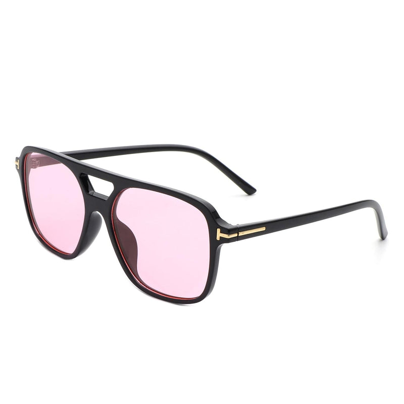 Cramilo Eyewear Sunglasses Pink Skyhavoc - Retro Square Brow-Bar Fashion Aviator Sunglasses