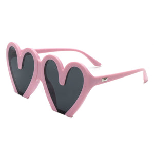 Cramilo Eyewear Sunglasses Pink Skylette - Heart Shaped Oversized Party Fashion Sunglasses