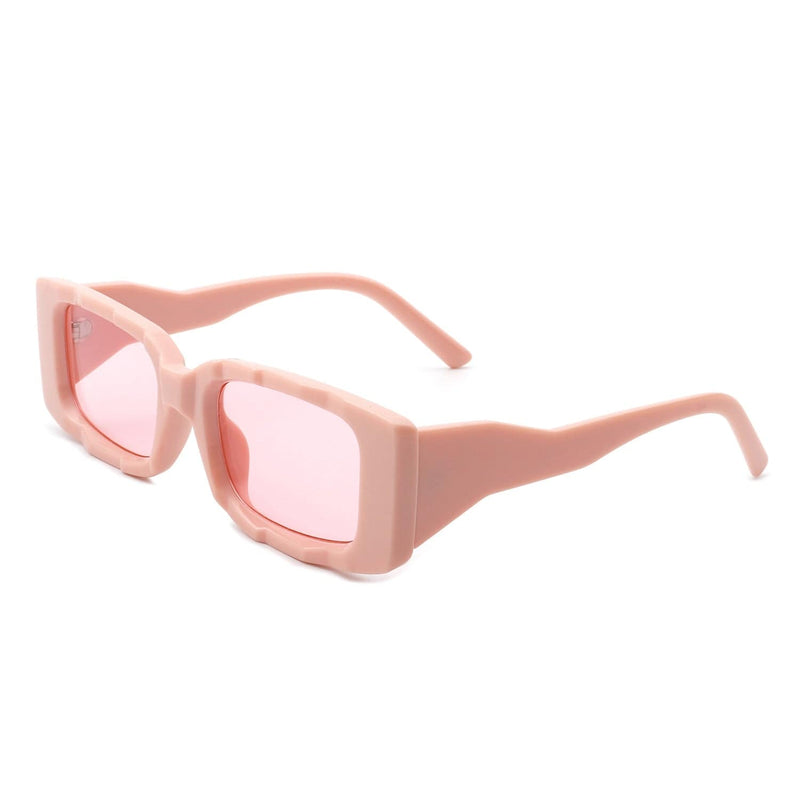 Cramilo Eyewear Sunglasses Pink Tigrilla - Rectangle Retro Flat Top Fashion Vintage Square Sunglasses