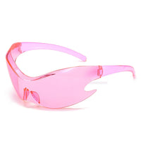 Cramilo Eyewear Sunglasses Pink Whiestan - Futuristic Mirrored Sleek Wrap Around Sports Sunglasses