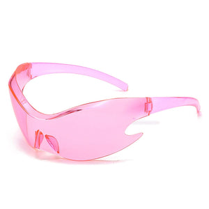 Cramilo Eyewear Sunglasses Pink Whiestan - Futuristic Mirrored Sleek Wrap Around Sports Sunglasses