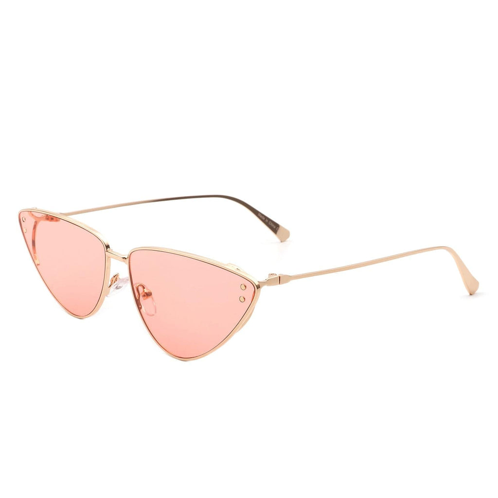 Cramilo Eyewear Sunglasses Pink Windflow - Retro Tinted Flat Lens Fashion Cat Eye Sunglasses