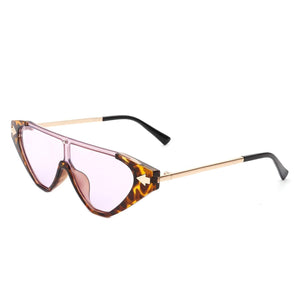 Cramilo Eyewear Sunglasses Pink Zedillia - Triangle Mod Irregular Fashion Vintage Geometric Retro Sunglasses