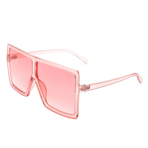 Cramilo Eyewear Sunglasses Pink Zenithia - Square Oversize Women Flat Top Fashion Sunglasses