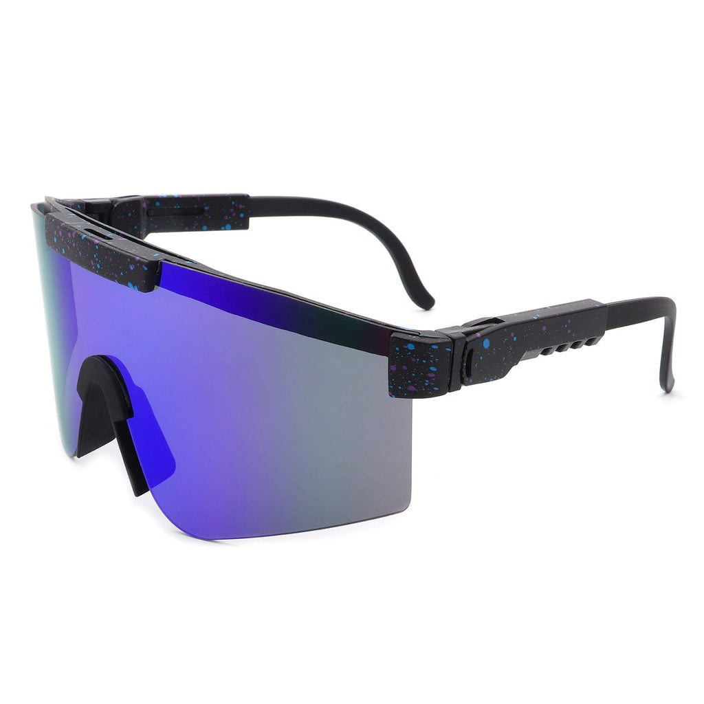 Cramilo Eyewear Sunglasses Purple Faelan - Mirrored Rectangle Reflective Sports Sunglasses