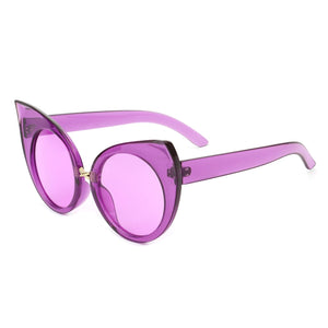 Cramilo Eyewear Sunglasses Purple Iridessa - Women Mod Retro High Pointed Oversize Fashion Cat Eye Sunglasses