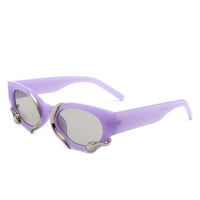 Cramilo Eyewear Sunglasses Purple Oclary - Women Round Fashion Snake Design Cat Eye Sunglasses