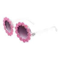 Cramilo Eyewear Sunglasses Purple Ysabelia - Round Daisy Flower Shape Circle Party Floral Women Sunglasses