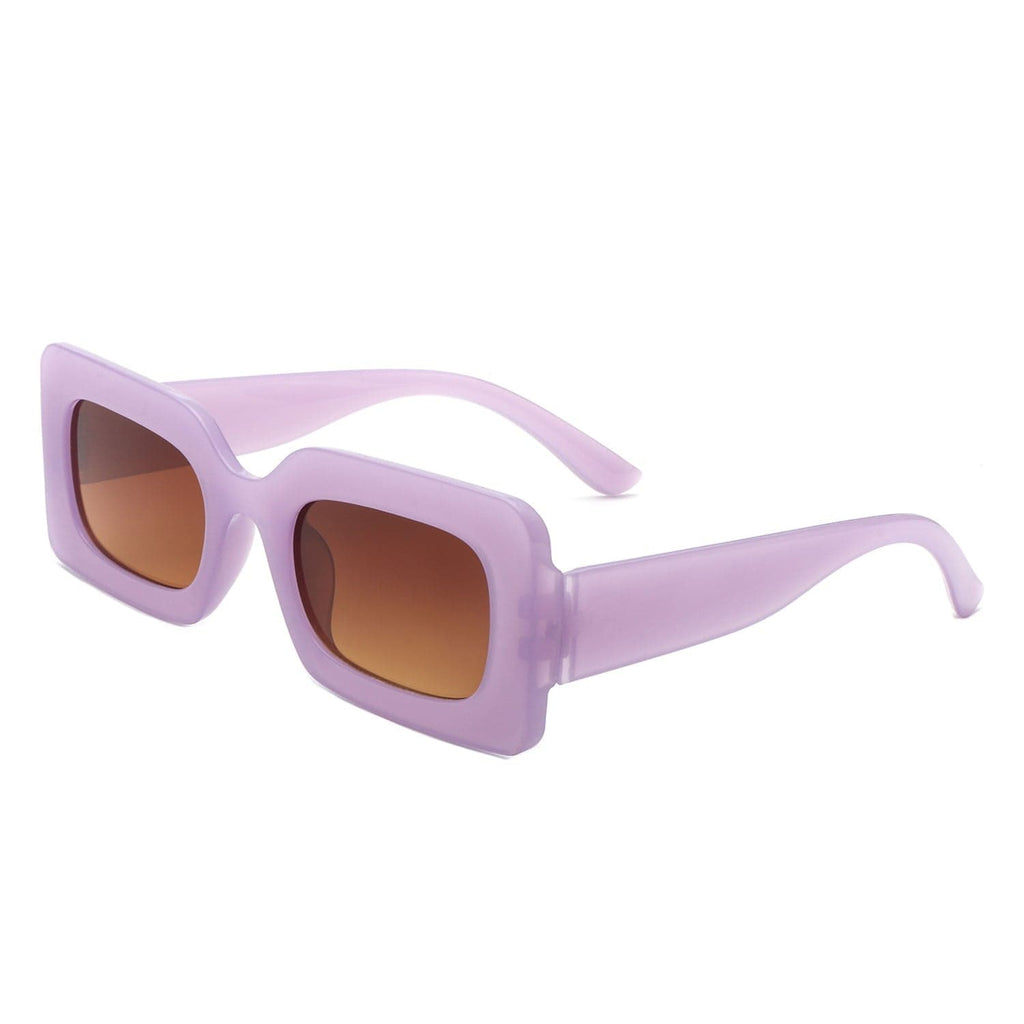 Cramilo Eyewear Sunglasses Purple Zyra - Square Flat Top Narrow Tinted  Fashion Wholesale Sunglasses