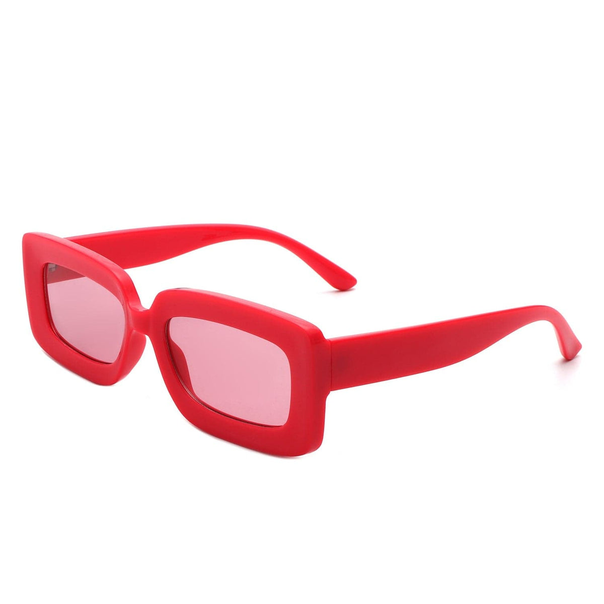 Cramilo Eyewear Sunglasses Red Celestra - Rectangle Flat Lens Fashion Tinted Square Sunglasses