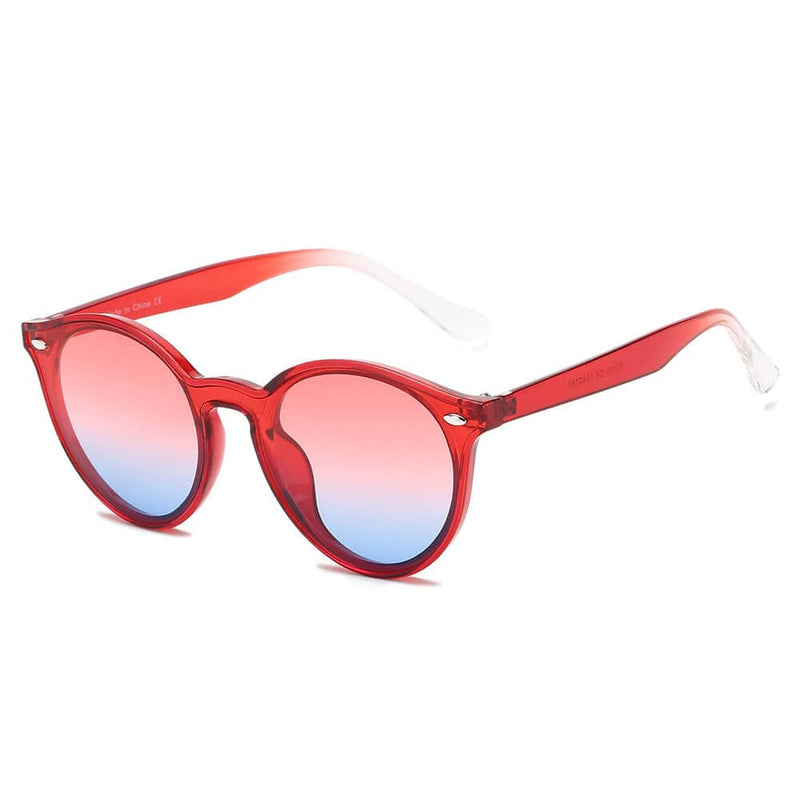 Cramilo Eyewear Sunglasses Red CROSBY | Unisex Fashion Retro Round Horn Rimmed Sunglasses