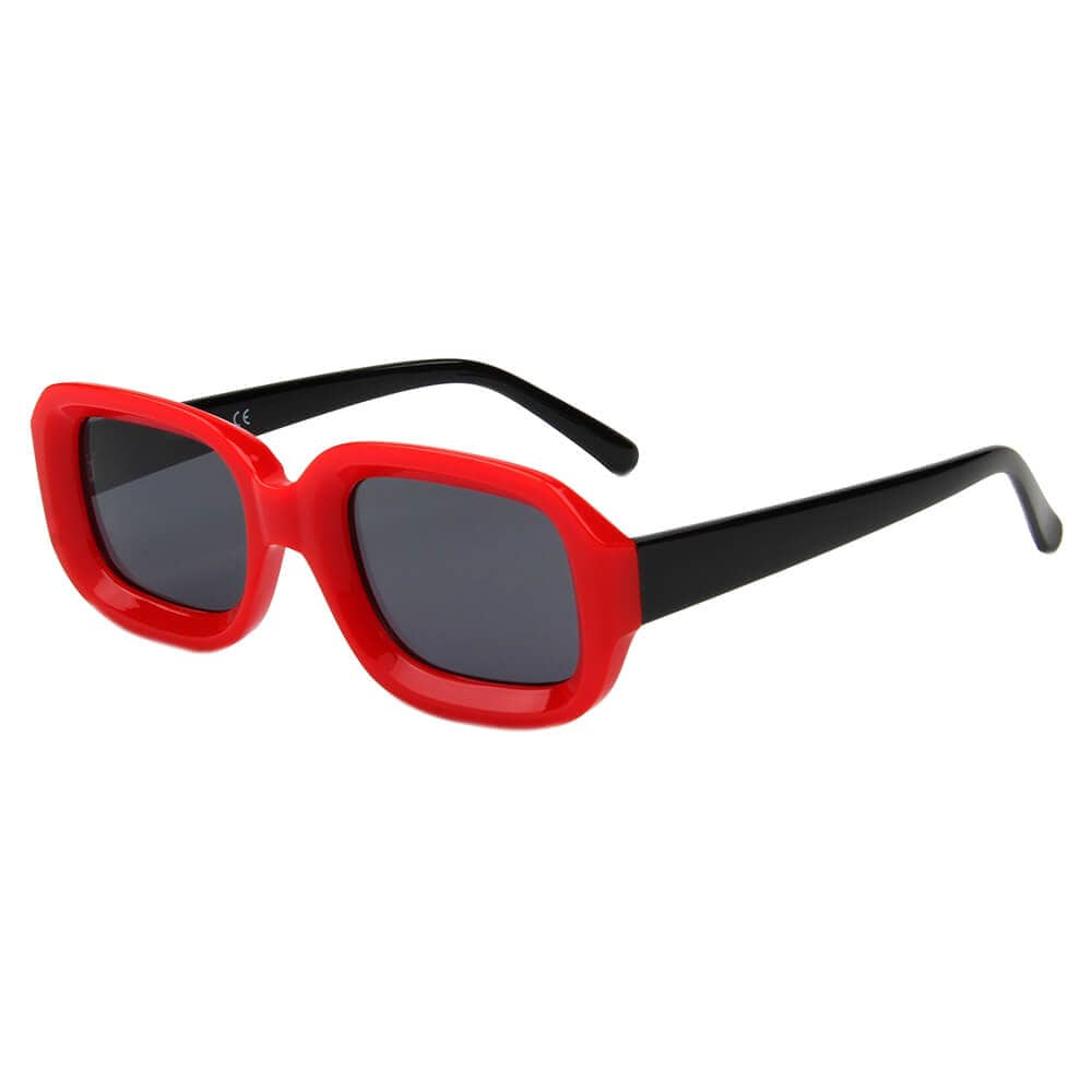 Cramilo Eyewear Sunglasses Red ERII | Women Retro Vintage Square Sunglasses