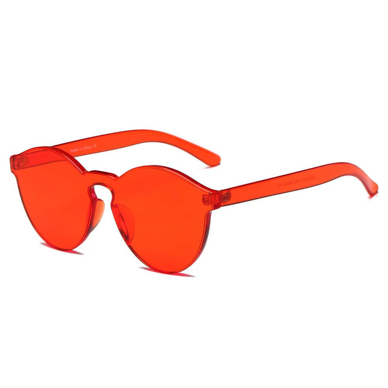 Cramilo Eyewear Sunglasses Red FARGO | Hipster Translucent Unisex Monochromatic Candy Colorful Lenses Sunglasses
